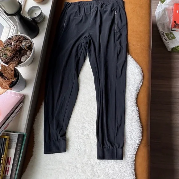 Athleta Jogger Pants Women's Medium Black Athleisure Lounge Active Zipper - Picture 5 of 9
